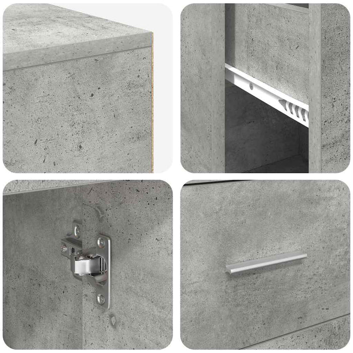 Scrivania ad angolo con porta Grigio cemento 102 x 50 x 75 cm 3337276