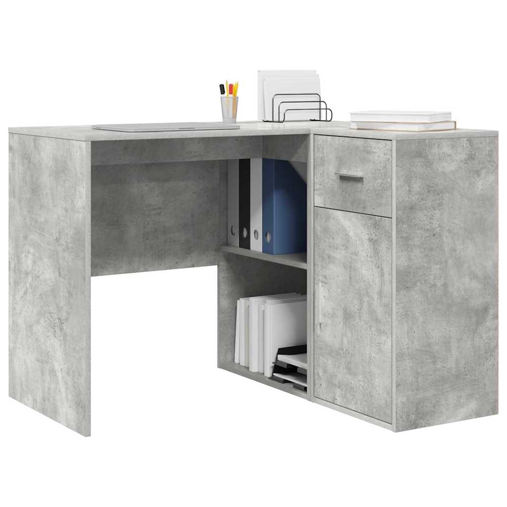 Scrivania ad angolo con porta Grigio cemento 102 x 50 x 75 cm 3337276