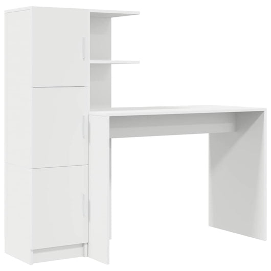 Scrivania con Spazio di Archiviazione con porta 2 pcs Bianco 3337289