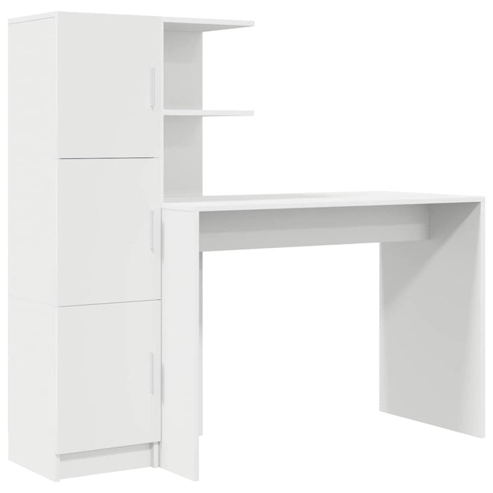 Scrivania con Spazio di Archiviazione con porta 2 pcs Bianco 3337289