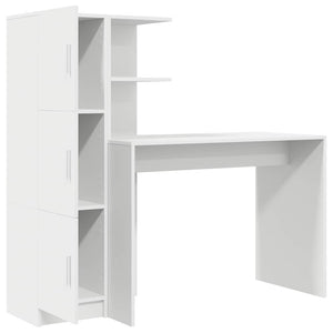 Scrivania con Spazio di Archiviazione con porta 2 pcs Bianco 3337289