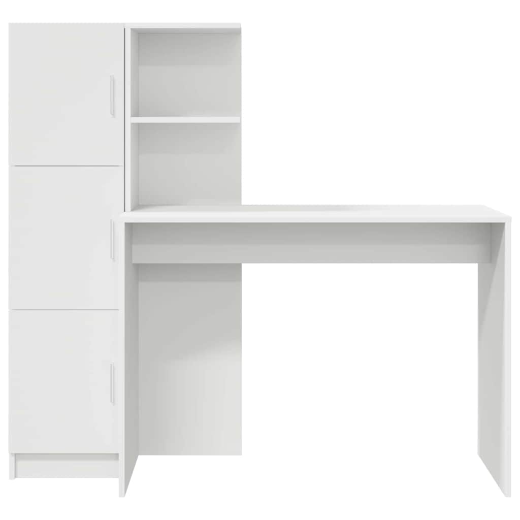 Scrivania con Spazio di Archiviazione con porta 2 pcs Bianco 3337289
