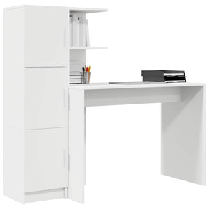 Scrivania con Spazio di Archiviazione con porta 2 pcs Bianco 3337289