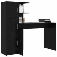 Scrivania con Spazio di Archiviazione 2 pcs Rovere nero 3337290