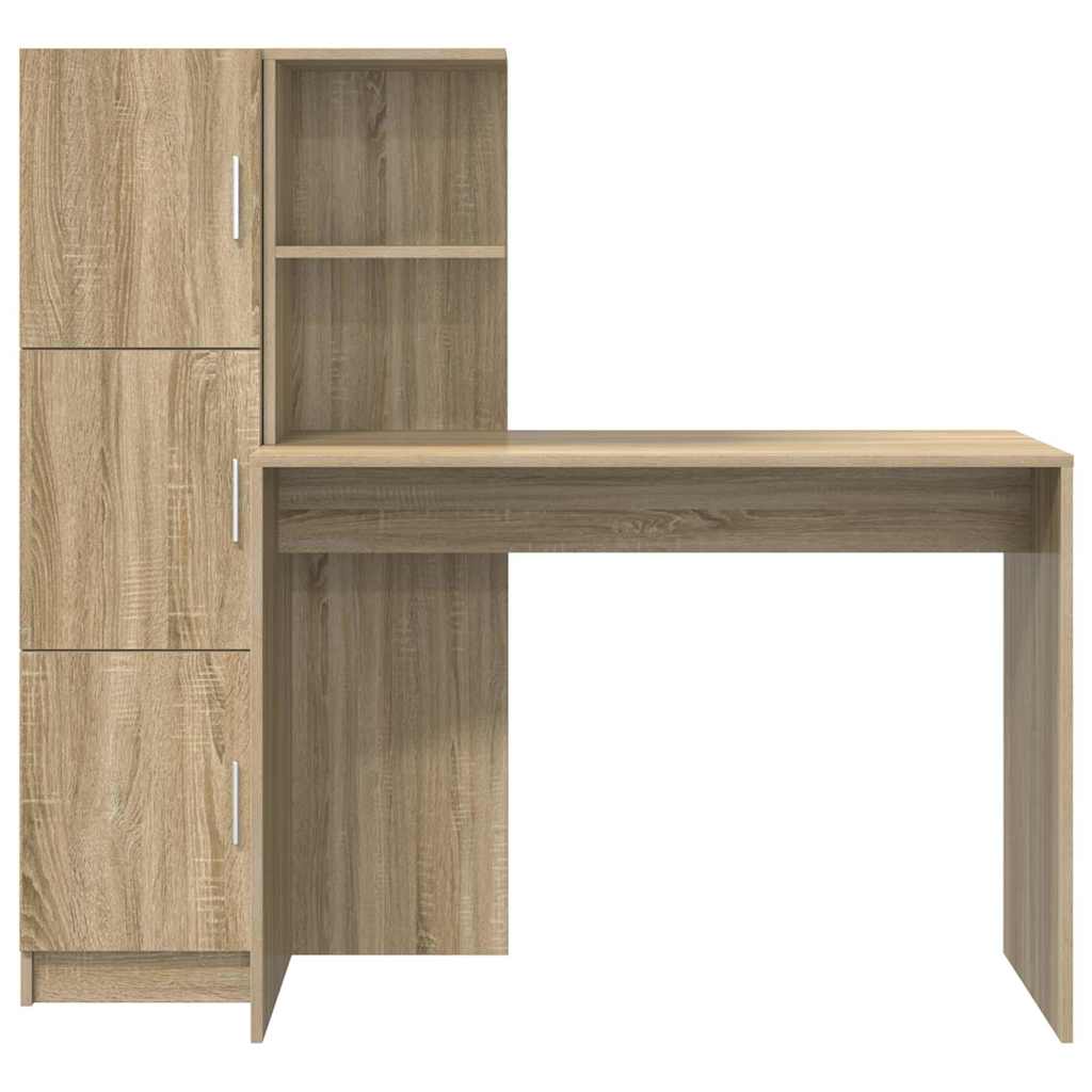 Scrivania con Spazio di Archiviazione 2 pcs Rovere Sonoma 3337291