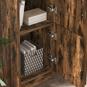 Scrivania con Spazio di Archiviazione 2 pcs Rovere fumé 3337293