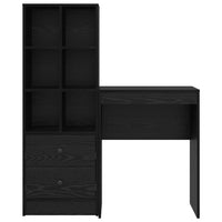 Scrivania con Spazio di Archiviazione 2 pcs Rovere nero 3337298