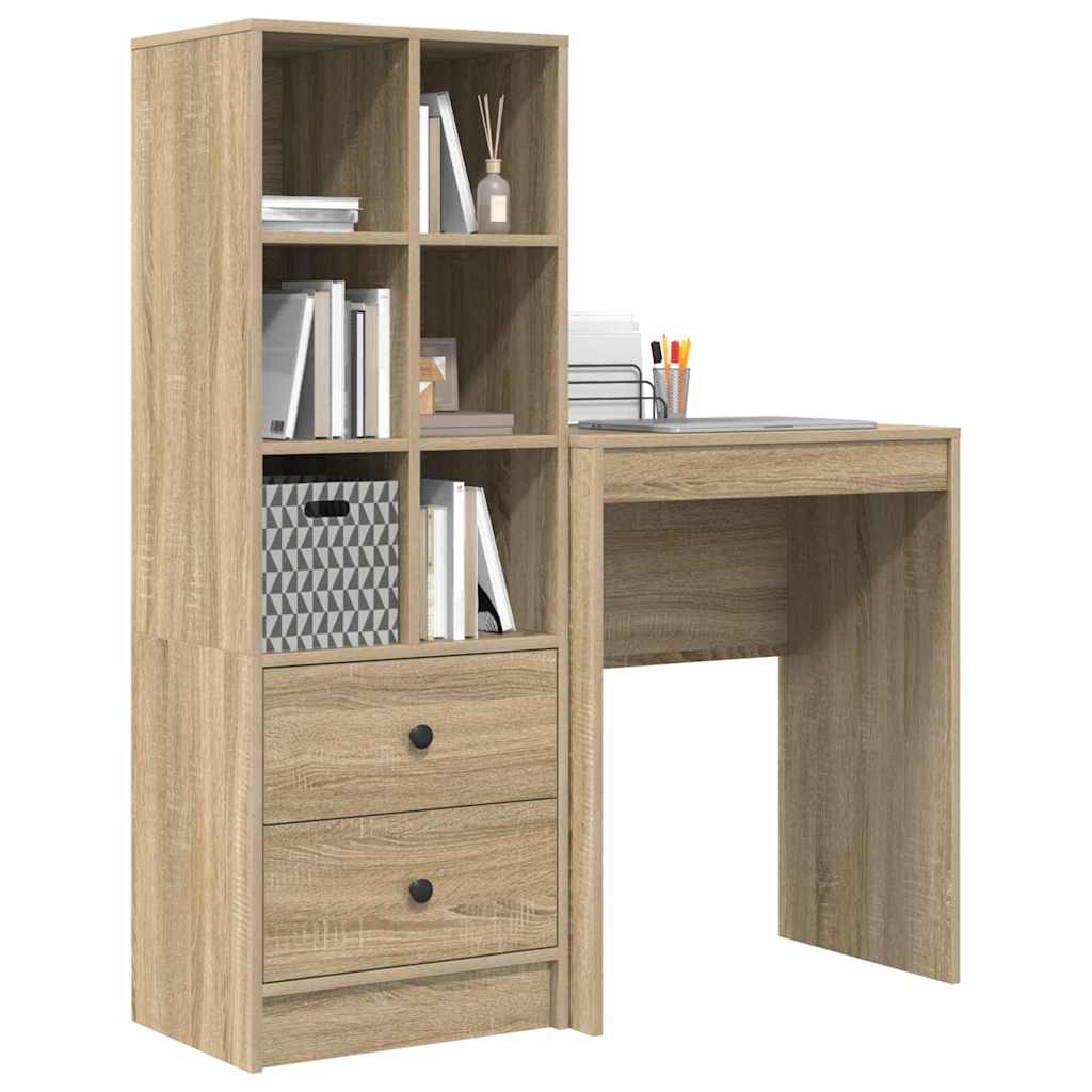 Scrivania con Spazio di Archiviazione 2 pcs Rovere Sonoma 3337299
