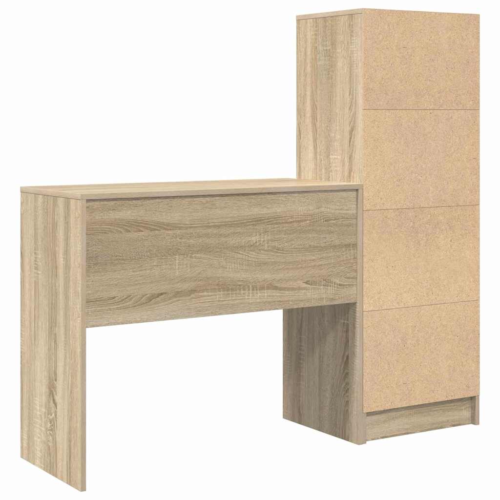 Scrivania con Spazio di Archiviazione 2 pcs Rovere Sonoma 3337323