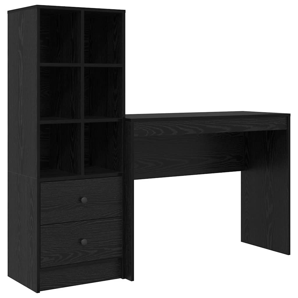 Scrivania con Spazio di Archiviazione 2 pcs Rovere nero 3337330