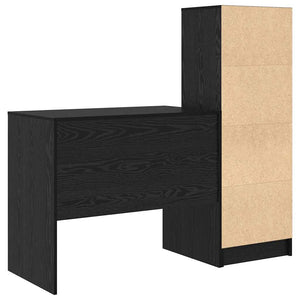 Scrivania con Spazio di Archiviazione 2 pcs Rovere nero 3337362