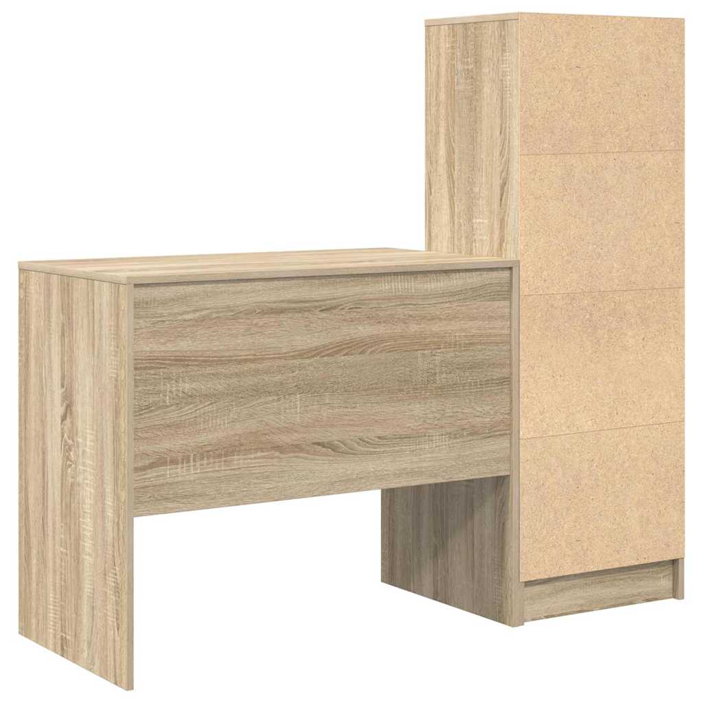 Scrivania con Spazio di Archiviazione 2 pcs Rovere Sonoma 3337363