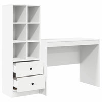 Scrivania con Spazio di Archiviazione con cassetto 2 pcs Bianco 3337369