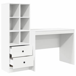 Scrivania con Spazio di Archiviazione con cassetto 2 pcs Bianco 3337369