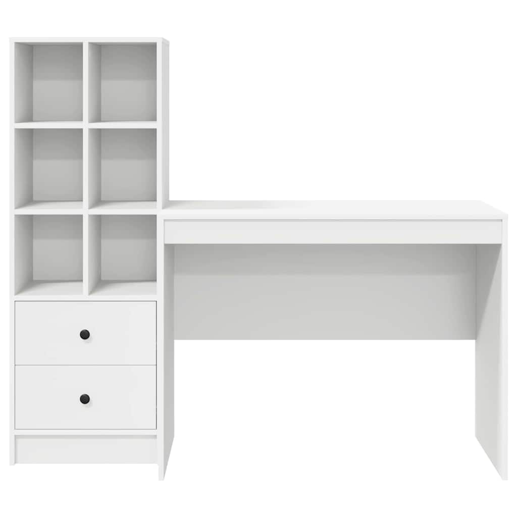 Scrivania con Spazio di Archiviazione con cassetto 2 pcs Bianco 3337369