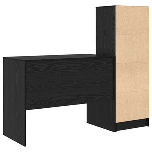 Scrivania con Spazio di Archiviazione 2 pcs Rovere nero 3337370