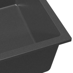 Lavello da Cucina  con Foro di Sovraccarico in Granito Grigio 4012348