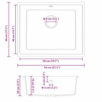 Lavello da Cucina  con Foro di Sovraccarico in Granito Grigio 4012348