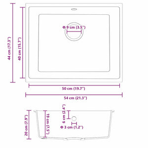 Lavello da Cucina  con Foro di Sovraccarico in Granito Grigio 4012348