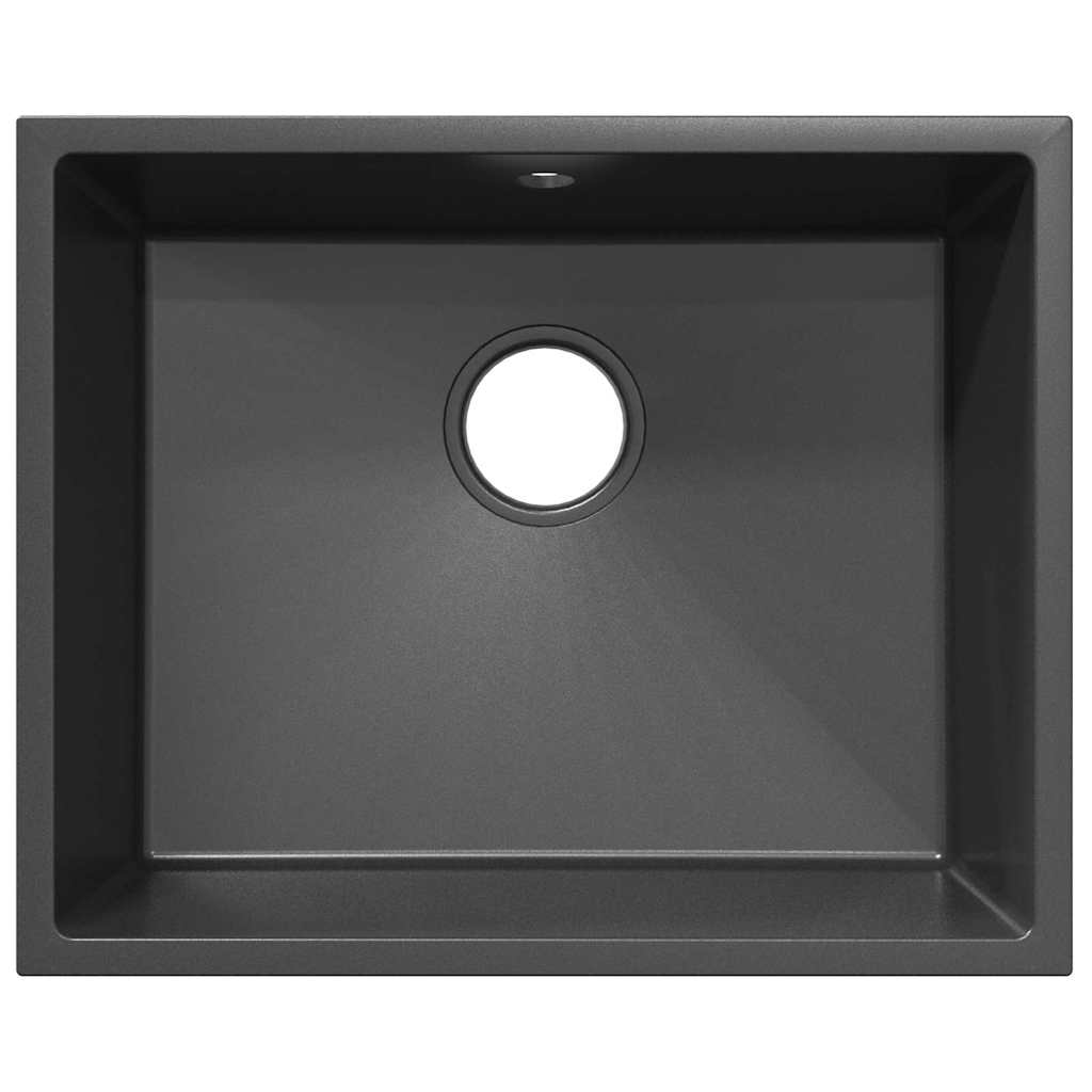 Lavello da Cucina  con Foro di Sovraccarico in Granito Grigio 4012348