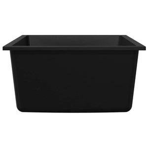 Lavello da Cucina  con Foro di Troppopieno in Granito Nero 4012351