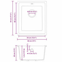 Lavello da cucina Grigio 38 x 44 x 20 cm Granito 4012352