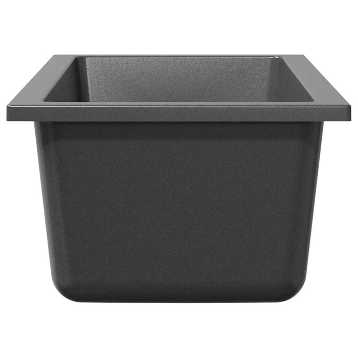 Lavello da Cucina  con Foro di Troppopieno in Granito Grigio 4012356