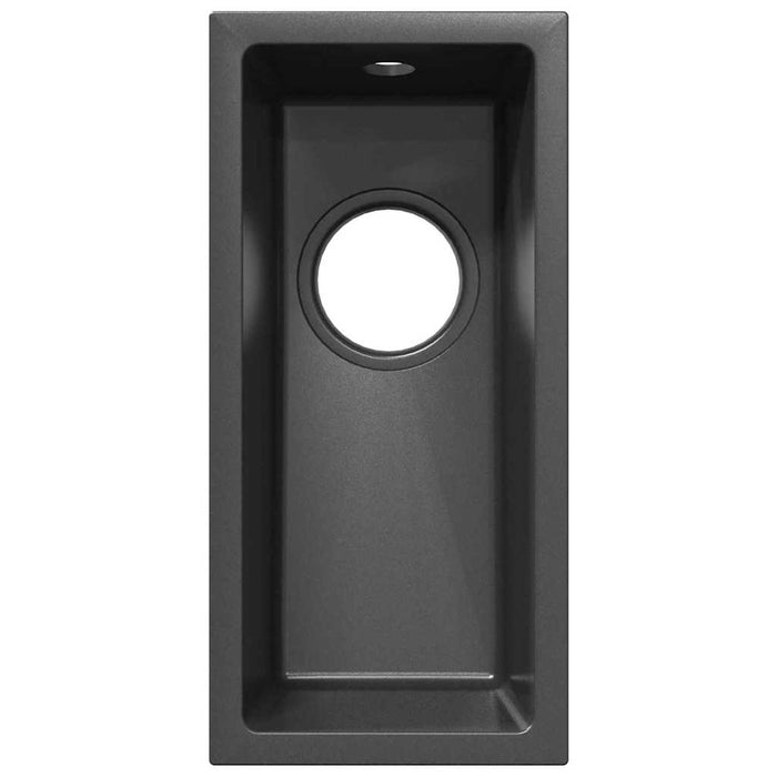 Lavello da Cucina  con Foro di Troppopieno in Granito Grigio 4012356