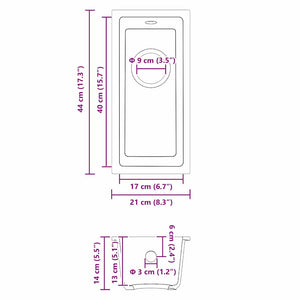 Lavello da Cucina  con Foro di Sovraccarico in Granito Bianco 4012358