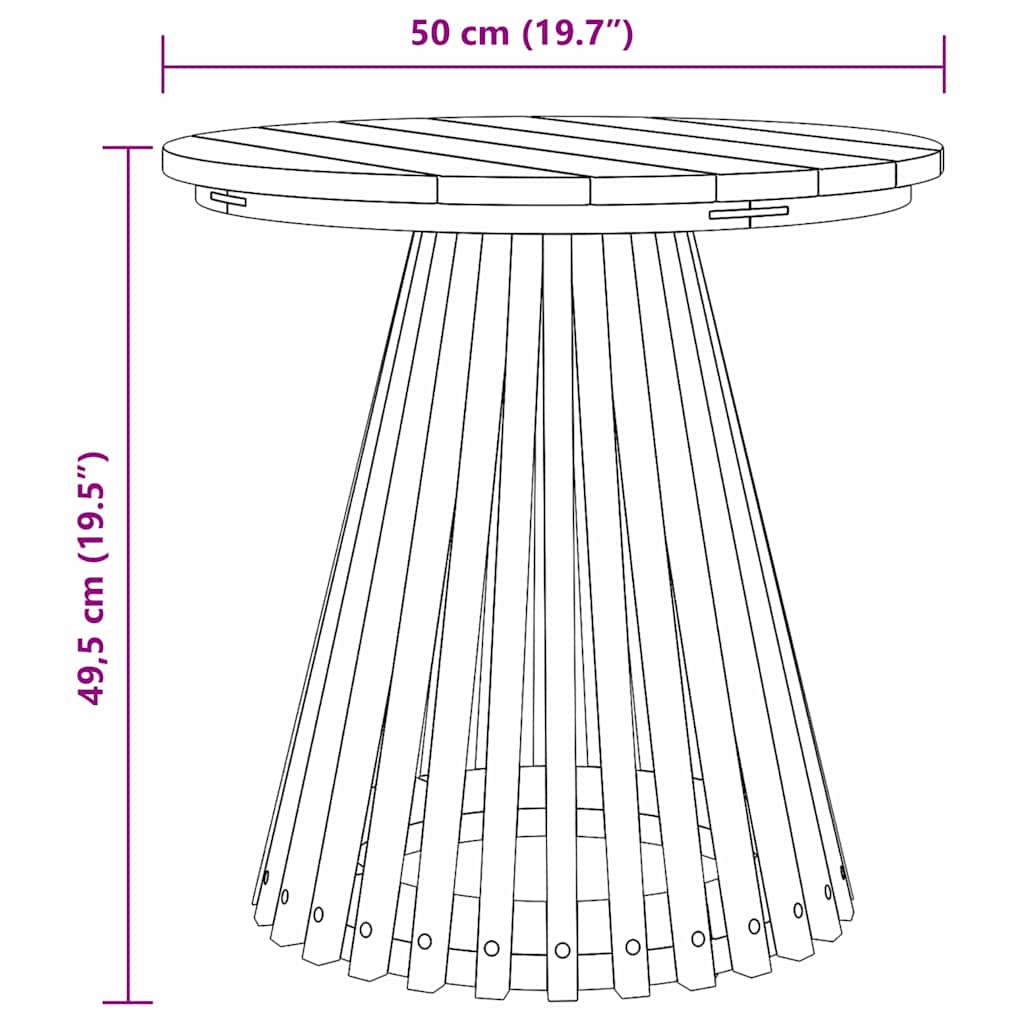 Tavolo Laterale da Giardino Marrone 50 x 50 x 49.5 cm 42006348
