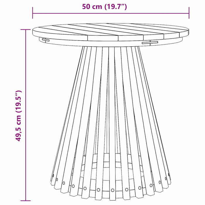 Tavolo Laterale da Giardino Marrone 50 x 50 x 49.5 cm 42006348