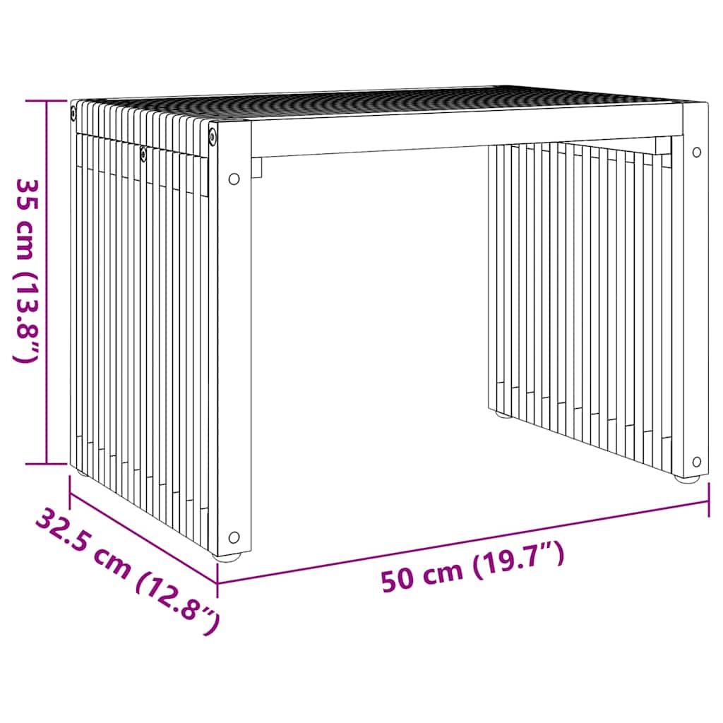 Tavolo Laterale da Giardino Marrone 50 x 32.5 x 35 cm 42006353