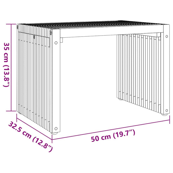 Tavolo Laterale da Giardino Marrone 50 x 32.5 x 35 cm 42006353