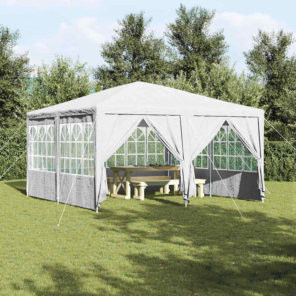 vidaXL Tenda Party Bianco 400 x 400 x 266 cm Poliestere e Acciaio