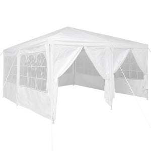 vidaXL Tenda Party Bianco 400 x 400 x 266 cm Poliestere e Acciaio