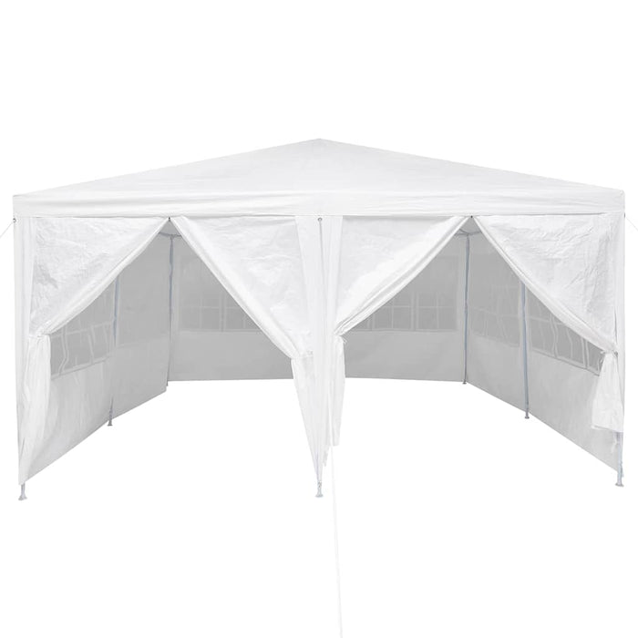 vidaXL Tenda Party Bianco 400 x 400 x 266 cm Poliestere e Acciaio