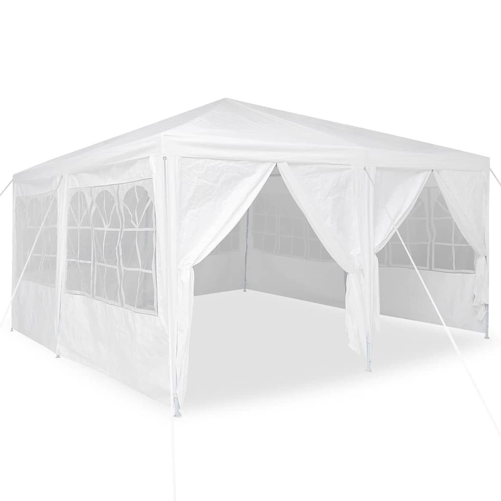 vidaXL Tenda Party Bianco 400 x 400 x 266 cm Poliestere e Acciaio