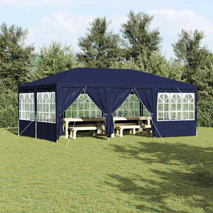 Tenda da Festa  con 10 Pareti Blu 6x4 m PE 42003434