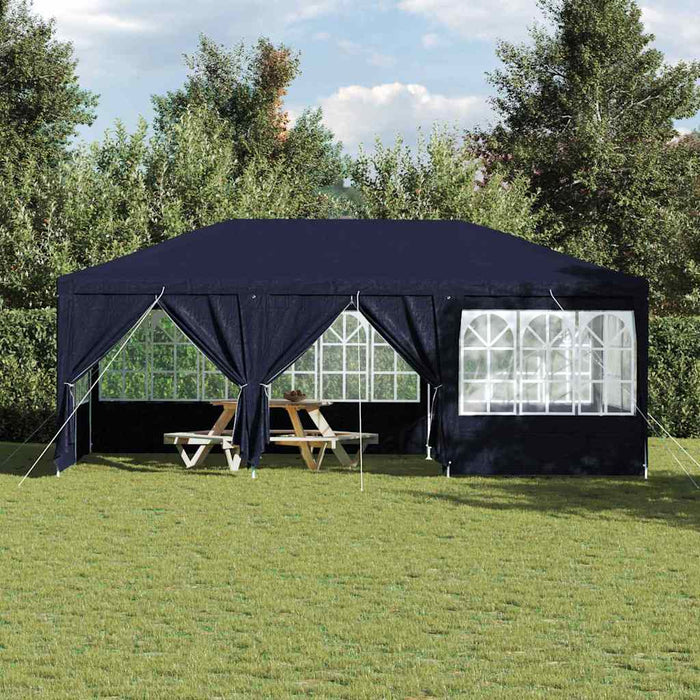 Tenda da Festa  con 10 Pareti Blu 6x4 m PE 42003434