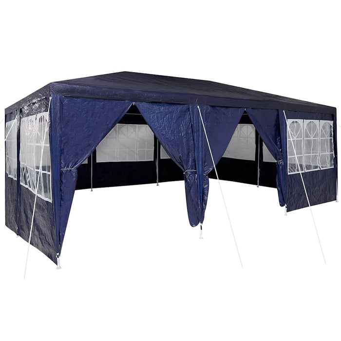 Tenda da Festa  con 10 Pareti Blu 6x4 m PE 42003434