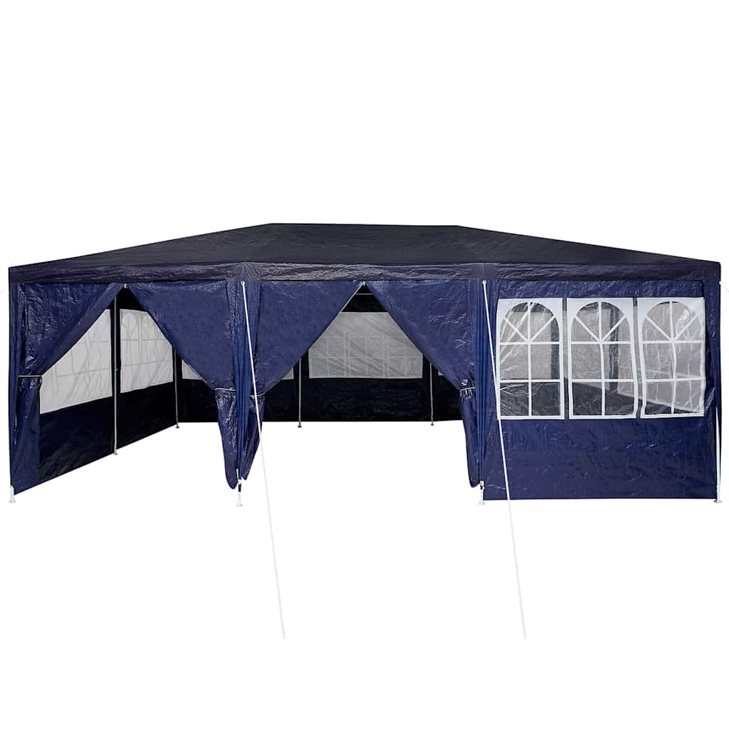 Tenda da Festa  con 10 Pareti Blu 6x4 m PE 42003434