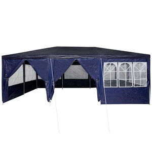 Tenda da Festa  con 10 Pareti Blu 6x4 m PE 42003434