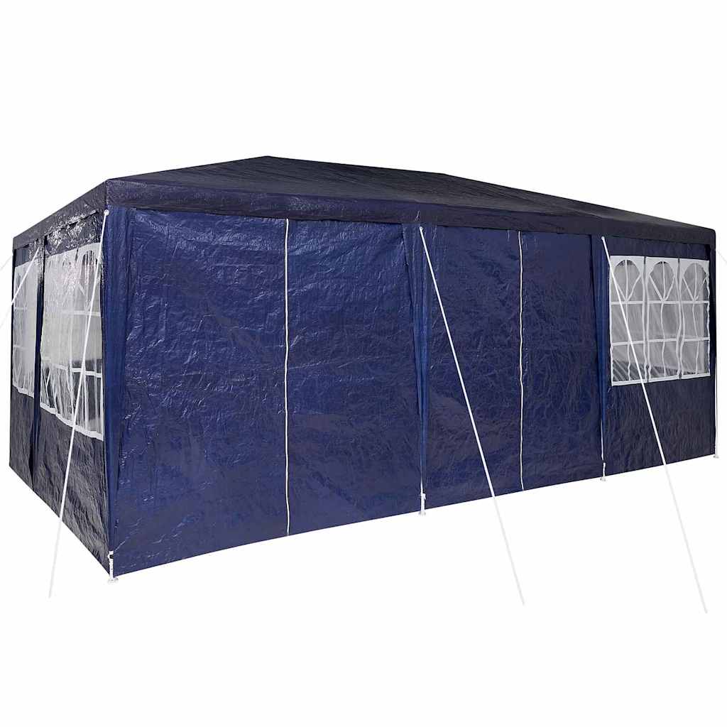 Tenda da Festa  con 10 Pareti Blu 6x4 m PE 42003434