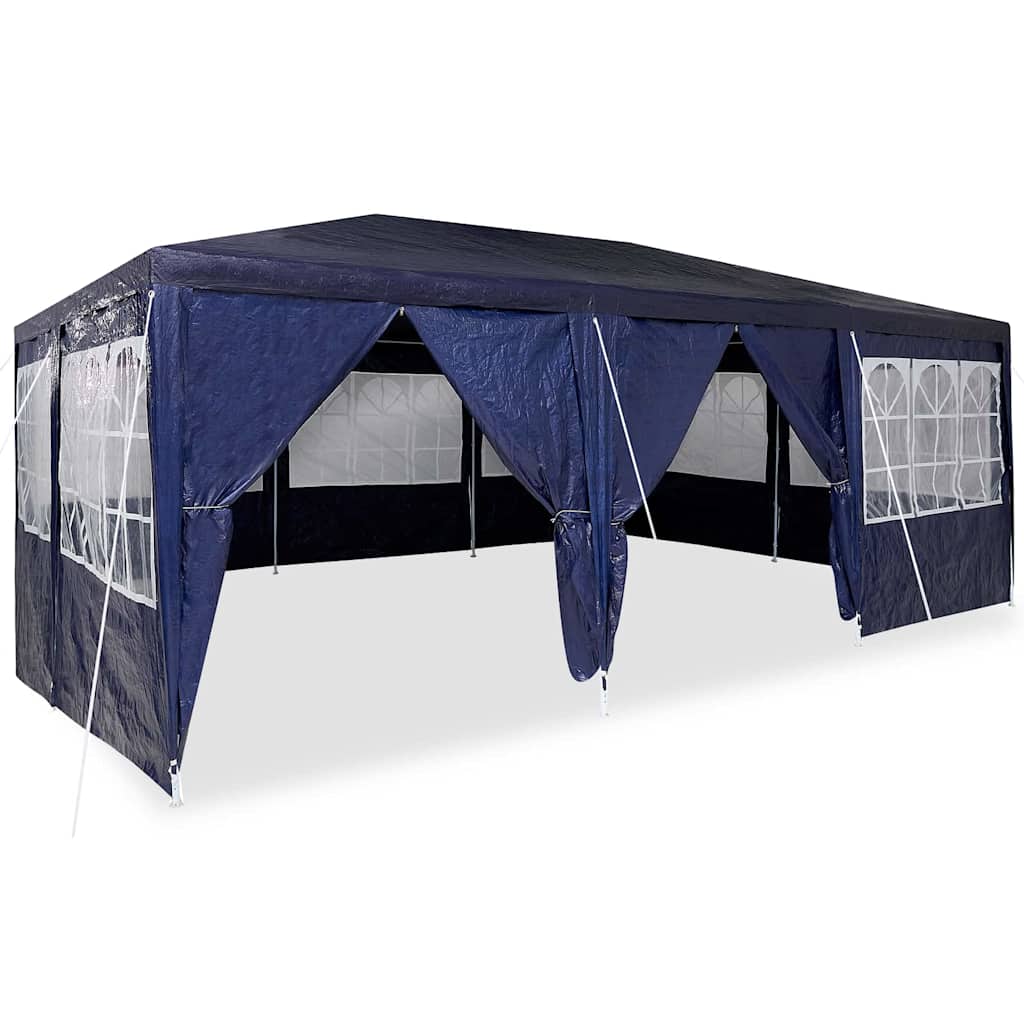 Tenda da Festa  con 10 Pareti Blu 6x4 m PE 42003434