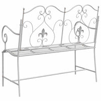 Panchina da Giardino  Bianca a Doghe 104 cm in Acciaio 42008112