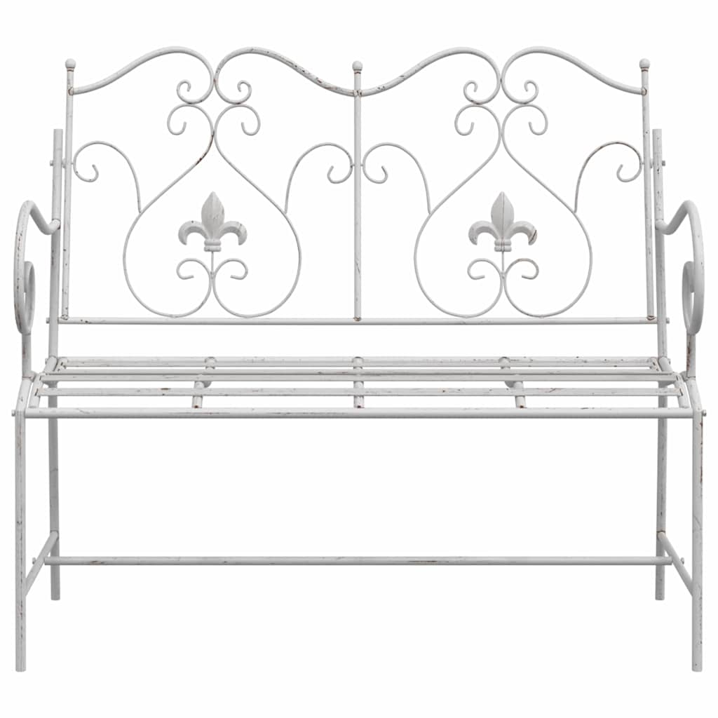 Panchina da Giardino  Bianca a Doghe 104 cm in Acciaio 42008112