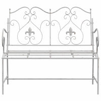 Panchina da Giardino  Bianca a Doghe 104 cm in Acciaio 42008112