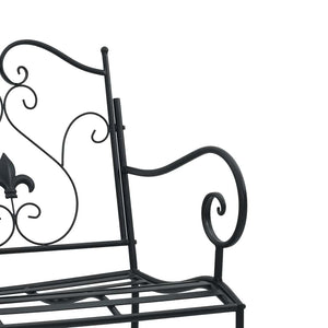 Panchina da giardino Nero 104 x 54 x 93cm Acciaio 42008113