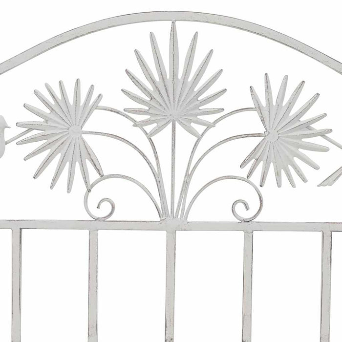 Panchina da Giardino  in Acciaio con Design a Listelli, Bianca, 104 cm 42008114