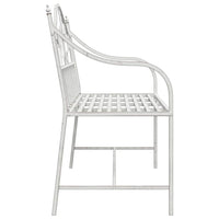 Panchina da Giardino  in Acciaio con Design a Listelli, Bianca, 104 cm 42008114